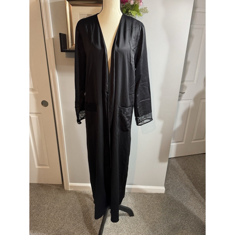 VTG Rya Collection Whimsigoth Black Belted Tie Robe XL-Sexy Fairy Grunge